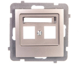 AS Obudowa gniazda podwójnego satyna light GPK-2G/p/45