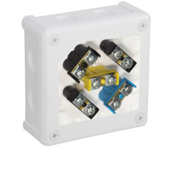 Puszka biała 052-51 n/t IP55 118x118x46 8-wlotowa z wkładem 5x2,5 VP-52 ViPlast