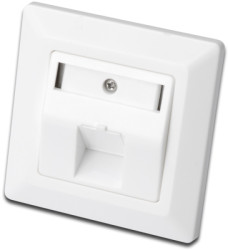 Front panel for Keystone module, 2 x RJ45, (W x H x D) 80 x 80 x 27 mm, white, DN-93801-1