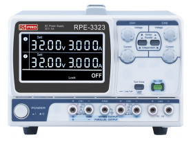 Zasilacz laboratoryjny 5 V, 2 x 0 → 32 V 5 A, 2 x 0 → 3 A RS PRO 217W