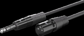 80050 Microphone cable, XLR plug / 6.35 mm jack plug, 2 m, black