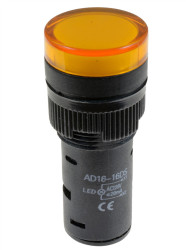 Yellow 16mm LED Pilot Indicator Light 220V