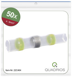 Quadrios 22C464 Złącze doczołowe z osłonką termokurczliwą 4.0 mm² 6.0 mm² z pełną izolacją żółty 1 zest.