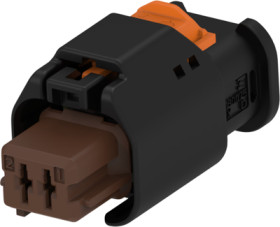 Socket, unequipped, 2 pole, straight, 1 row, brown, 1-1801175-6