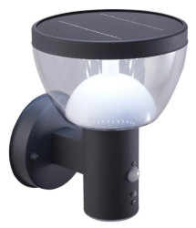 Kinkiet LED solarny 3W 4000K/neutralna IP44 z cz. zmierzchu i ruchu PIR aku. metal LARIX SOLAR PIR 20 NW GXSO010