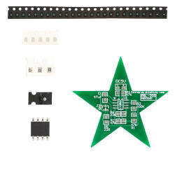 LED Christmas star soldering kit - DIY electronics kit for a star with red lighting effect
