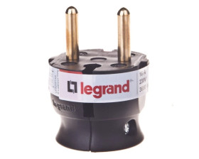 HELMO Wtyczka przenośna 2P 16A płaska czarna 50184