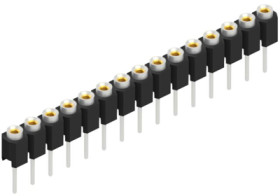 Socket header, 15 pole, pitch 2.54 mm, straight, 10041027