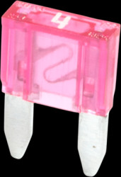 Automotive flat fuse, 4 A, 32 V, pink, (L x W x H) 11.1 x 3.9 x 16.2 mm, F7004