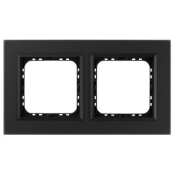 Ramka podwójna R-2RGC/79/33 czarne szkło szronione Sonata Prestige Ospel