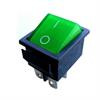Przełącznik kołyskowy MK-621AC-G 4pin podświetlany 230VAC 15A zielony