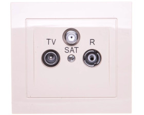 KIER Gniazdo antenowe RTV-SAT przelotowe beżowe GPA-WSP/01