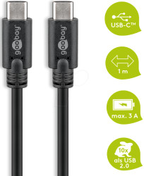 67976 USB 3.0 C plug &gt; 3.0 C plug black 1.0 m