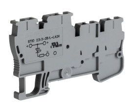 Kostka zaciskowa na szynie DIN Phoenix Contact 28 → 12AWGObudowa ze sprężyną STIO 2.5 18A 24 V