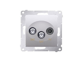 SIMON 54 Gniazdo antenowe RTV SAT srebrny mat DASK2.01/43 KONTAKT SIMON