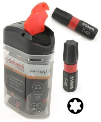 Bity udarowe T40 25mm 20szt zestaw BIT TORX - Schmith