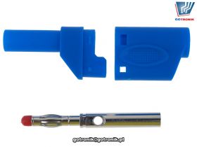 Wtyk banan 4mm prosty bezpieczny niebieski Amass 25.502.5