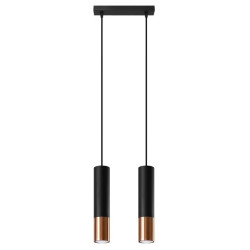 Lampa wisząca LOOPEZ 2 czarny/miedź