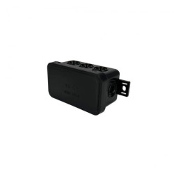 Puszka hermetyczna natynkowa elastyczna 80x45x41mm 8-wlotowa, zamknięcie na klik IP54 czarna EDO