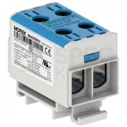 Listwa zaciskowa 2-torowa Al/Cu 1,5-50mm2 320A 1500V na szynę TH35 niebieski OTL50-2 MOREK
