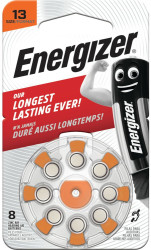 8 x baterie do aparatów słuchowych Energizer 13