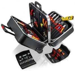 Walizka narzędziowa BIG Twin Move dla elektryków z wyposażeniem KNIPEX 00 21 41