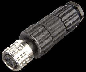 ELWIKA 4008 V SCHWARZ 4-pin mains socket ELKA M8, straight