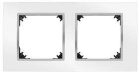 VESTRA ramka podwójna biały/chrom 3872-26