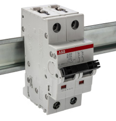 Wyłącznik nadprądowy MCB, Typ K, 2-biegunowy, 1A, 400V, 125V, na szynę DIN, ABB S202-K1, S200