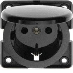 Mobil R Twin Gniazdo SCHUKO z pokrywą czarny połysk 9419705