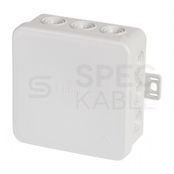 Puszka instalacyjna natynkowa typu KLIK 85x85x40mm hermetyczna IP54 bezhalogenowa LSOH szara E113 F-TRONIC