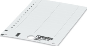 PVC device marker, (L x W) 9.5 x 40 mm, white, carrier card with 26 pcs, 0830341