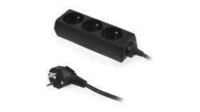 Przedłużacz Elektryczny Listwa Zasilająca Na 3 Gniazda 2P+Z Czarna 3M Eco...