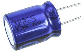 Kondensator 1000μF 35V dc Radialny, Otwór przelotowy Vishay roztaw: 7.5mm 16 (Dia.) x 20mm