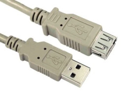 Przedłużacz USB, dł. 3m, kolor: Szary