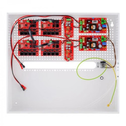 Zestaw buforowy do 17 kamer IP switch PoE 17P+1UP w obudowie wewnętrznej ABOX-H (2x AKU 18Ah + NVR), zasilacz 144W (2x 72W)