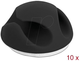 18345 Mini cable holders with 2 bushings, set of 10, black