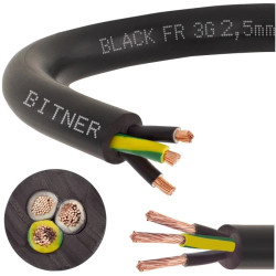 Przewód sterowniczy prądowy BiT 500 Black FR 300/500V 3x2,5 linka do ziemi Bitner /300m/