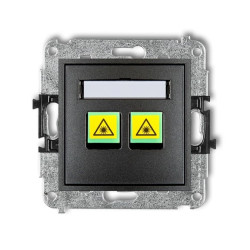 MINI Mechanizm gniazda światłowodowego/optycznego podwójnego grafitowy 11MGOP-2