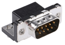 Złącze D-Sub 9-pinowe Męski Kąt Proste Przewlekany raster 2.74mm Złoto na niklu