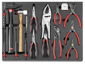 Zestaw narzędzi Facom Zestaw narzędzi szczypcowych Szczypce nastawne, szczypce tnące, szczypce z noskiem, szczypce