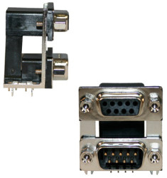 Złącze D-Sub 9-pinowe Żeński/Męski Kąt prosty Przepust raster 2.769mm Złoto