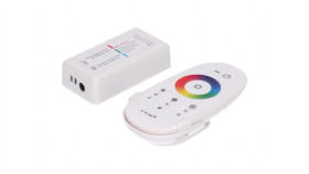 Sterownik Led Rgb 3X6a Touch Rf Biały Komplet Pilot+Uchwyt 12-24V Prescot