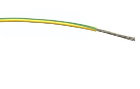 Przewód jednożyłowy linkowy, 1 mm², 32/0,2 mm, 17, PVC, 1,5 kV AC, Zielony/Żółty, dł. 100m, RS PRO