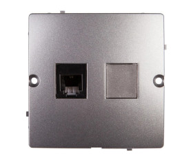 Simon Basic Gniazdo telefoniczne pojedyncze RJ11 stal inox BMTF1.02/21