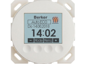 BERKER R.1/R.3 Regulator temperatury ze sterownikiem czasowym styk zwierny przycisk biały połysk 20462089 HAGER