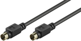 S-VHS connection cable, 2 m, black, mini DIN plug, 4 pole, straight to mini DIN plug, 4 pole, straight, 50058