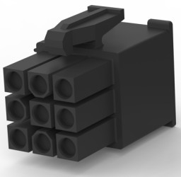 Socket header, 9 pole, pitch 4.2 mm, straight, black, 1-172169-9