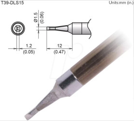 T39-DLS15 Aktiv-Lötspitze T39-DLS15, 1,5 mm, meißel