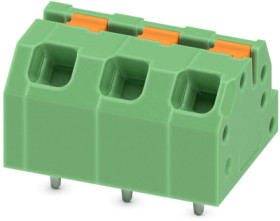PCB terminal, 3 pole, pitch 5 mm, AWG 24-16, 16 A, spring-clamp connection, green, 1862288